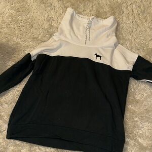 VS Pink Cowl Neck Green and White Pullover